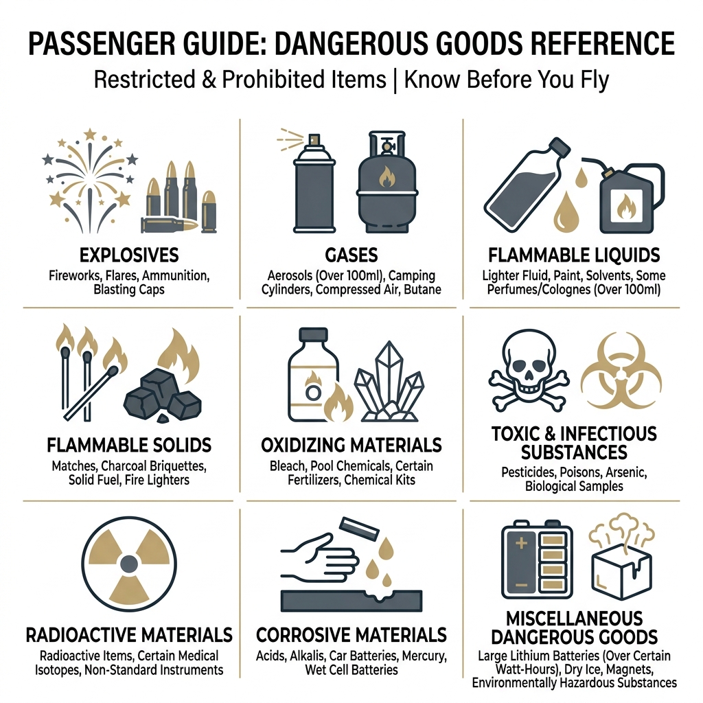 Prohibited and Restricted Airport Items Infographic
